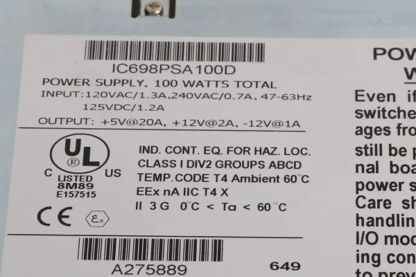 IC698PSA100 IC698PSA100
